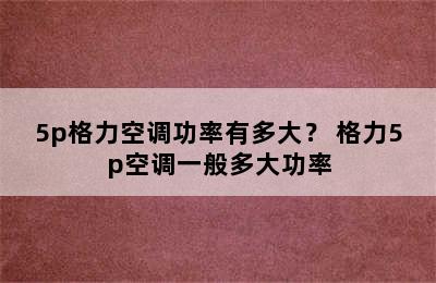 5p格力空调功率有多大？ 格力5p空调一般多大功率